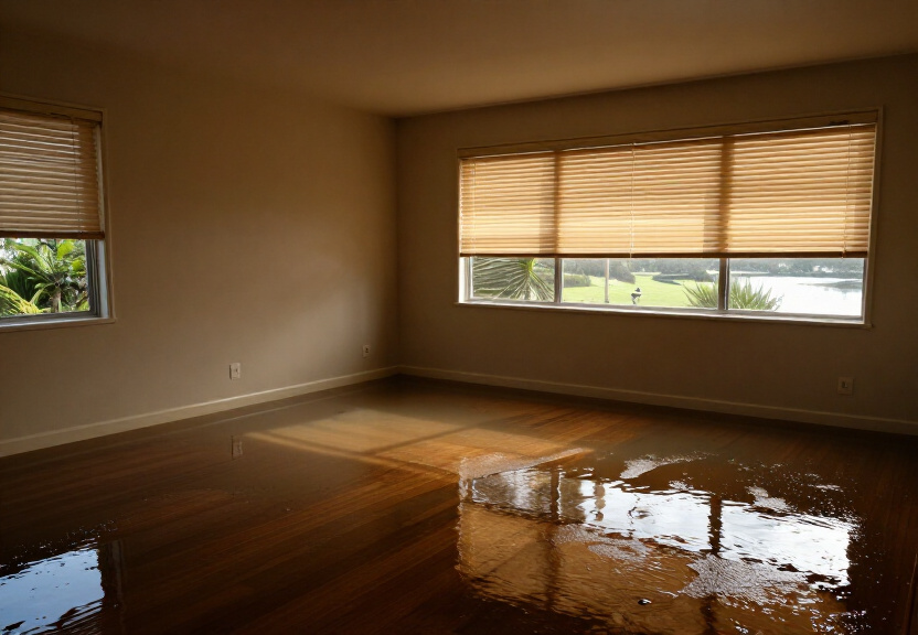 Water-damaged office space in Meadowbank before restoration